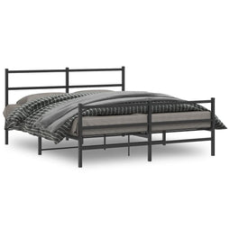 Bedframe met hoofd- en voeteneindemetaal zwart 160x200 cm
