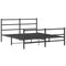 Bedframe met hoofd- en voeteneindemetaal zwart 160x200 cm