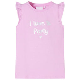 Kindershirt met ruches aan de mouwen 128 lila