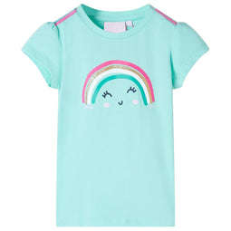 Kindershirt 116 lichtmintkleurig
