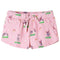 Kindershorts met trekkoord konijnenprint 140 lichtroze