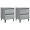 Nachtkastjes 2 st met metalen poten 40x35x50 cm grijs sonoma