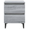 Nachtkastjes 2 st met metalen poten 40x35x50 cm grijs sonoma