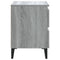 Nachtkastjes 2 st met metalen poten 40x35x50 cm grijs sonoma