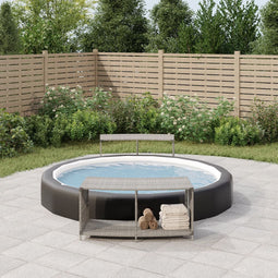 Opbergschappen 2 st poly rattan grijs