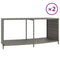 Opbergschappen 2 st poly rattan grijs