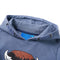 Kindertrui met capuchon 140 gemleerd blauw