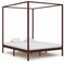 Hemelbedframe massief grenenhout donkerbruin 180x200 cm