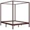 Hemelbedframe massief grenenhout donkerbruin 180x200 cm