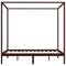 Hemelbedframe massief grenenhout donkerbruin 180x200 cm