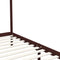Hemelbedframe massief grenenhout donkerbruin 180x200 cm