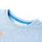 Kindershirt 128 gemleerd zachtblauw