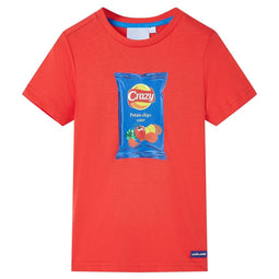 Kindershirt met korte mouwen 92 rood