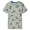 Kindershirt 128 gemleerd lichtkaki