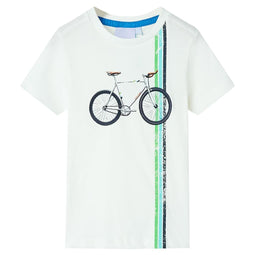 Kindershirt met korte mouwen 128 ecru