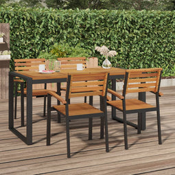 Tuintafel met U-vormige poten 160x80x75 cm massief acaciahout