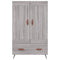 Hoge kast 69,5x31x115 cm bewerkt hout grijs sonoma eikenkleurig