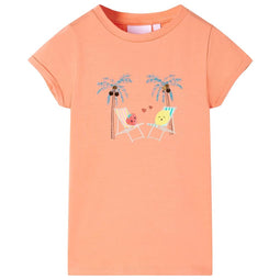 Kindershirt 92 perzikkleurig