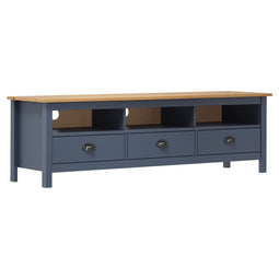 Tv-meubel Hill Range 158x40x47 cm massief grenenhout grijs