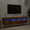 Tv-wandmeubels met LED 2 st 80x30x40 cm gerookt eikenkleurig