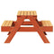 Picknicktafel voor kinderen 88x97x52 cm grenenhout wasbruin
