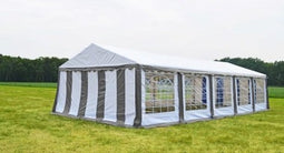Classic Plus Partytent PVC 6x12x2 mtr in Wit-Grijs