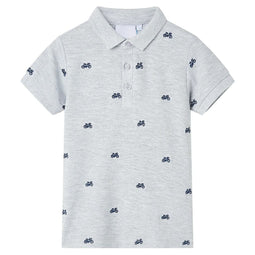 Kinderpoloshirt 140 gemleerd grijs