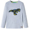 Kindershirt met lange mouwen dinosaurusontwerp 116 gemleerd grijs