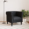 Fauteuil Chesterfield-stijl stof zwart