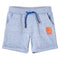 Kindershorts met trekkoord 128 gemleerd blauw
