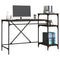 Bureau met schappen 135x50x90 bewerkt hout en ijzer bruineiken