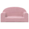 Kinderbank 2-zits zacht pluche roze