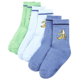 Kindersokken 5 paar gepelde banaanprint EU 26-29
