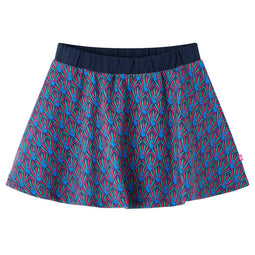 Kinderrok pauwenprint 140 marineblauw