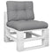 Palletkussens 2 st stof grijs