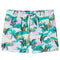 Kindershorts met trekkoord dieren en plantenprint 116 lichtmintkleurig