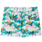 Kindershorts met trekkoord dieren en plantenprint 116 lichtmintkleurig