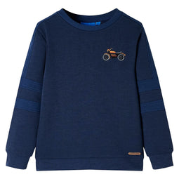 Kindertrui 92 gemleerd marineblauw