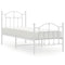 Bedframe met hoofd- en voeteneinde metaal wit 75x190 cm