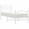 Bedframe met hoofd- en voeteneinde metaal wit 75x190 cm