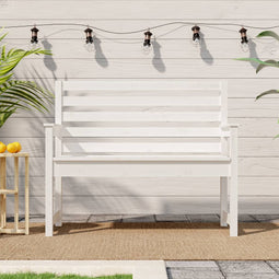 Tuinbank 109x48x91,5 cm massief grenenhout wit