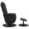 Fauteuil verstelbaar met voetenbankje kunstleer zwart
