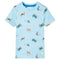 Kindershirt 140 gemleerd lichtblauw