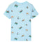 Kindershirt 140 gemleerd lichtblauw
