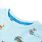 Kindershirt 140 gemleerd lichtblauw