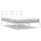 Bedframe met hoofdbord metaal wit 120x190 cm
