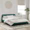 Bedframe met hoofdeinde fluweel donkergroen 160x200 cm