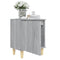 Nachtkastjes 2 st met houten poten 40x30x50 cm grijs sonoma