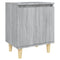 Nachtkastjes 2 st met houten poten 40x30x50 cm grijs sonoma