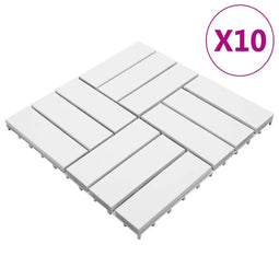 Terrastegels 10 st 30x30 cm massief acaciahout wit